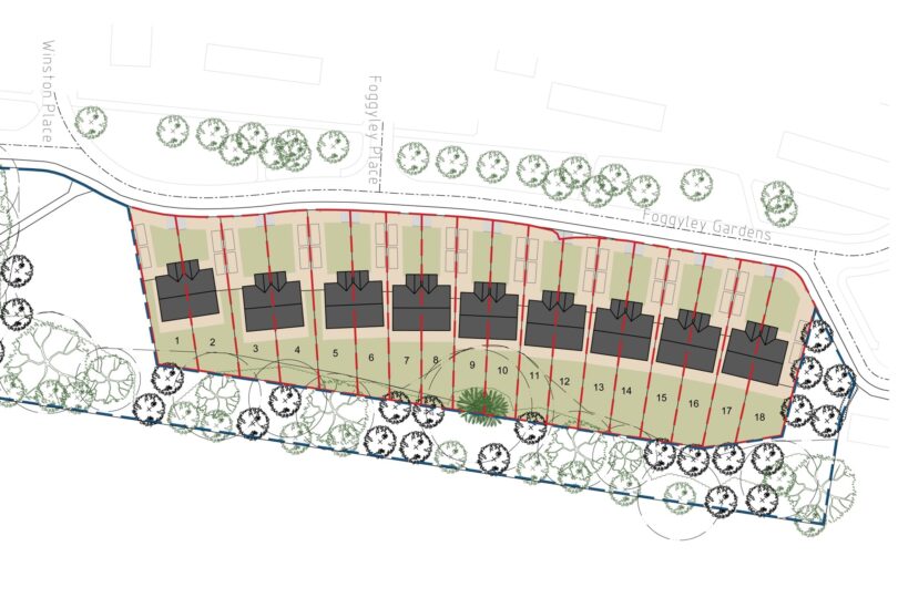 housing development architects - foggyley gardens plan